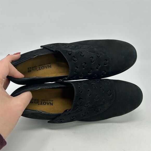 Naot Women's Black Laser Cut Suede Nubuck Pump Heels Size 40 (US 9) Formal - Picture 13 of 15